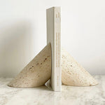 Sculptural Marble Bookends in Natural Stone for Modern Interiors