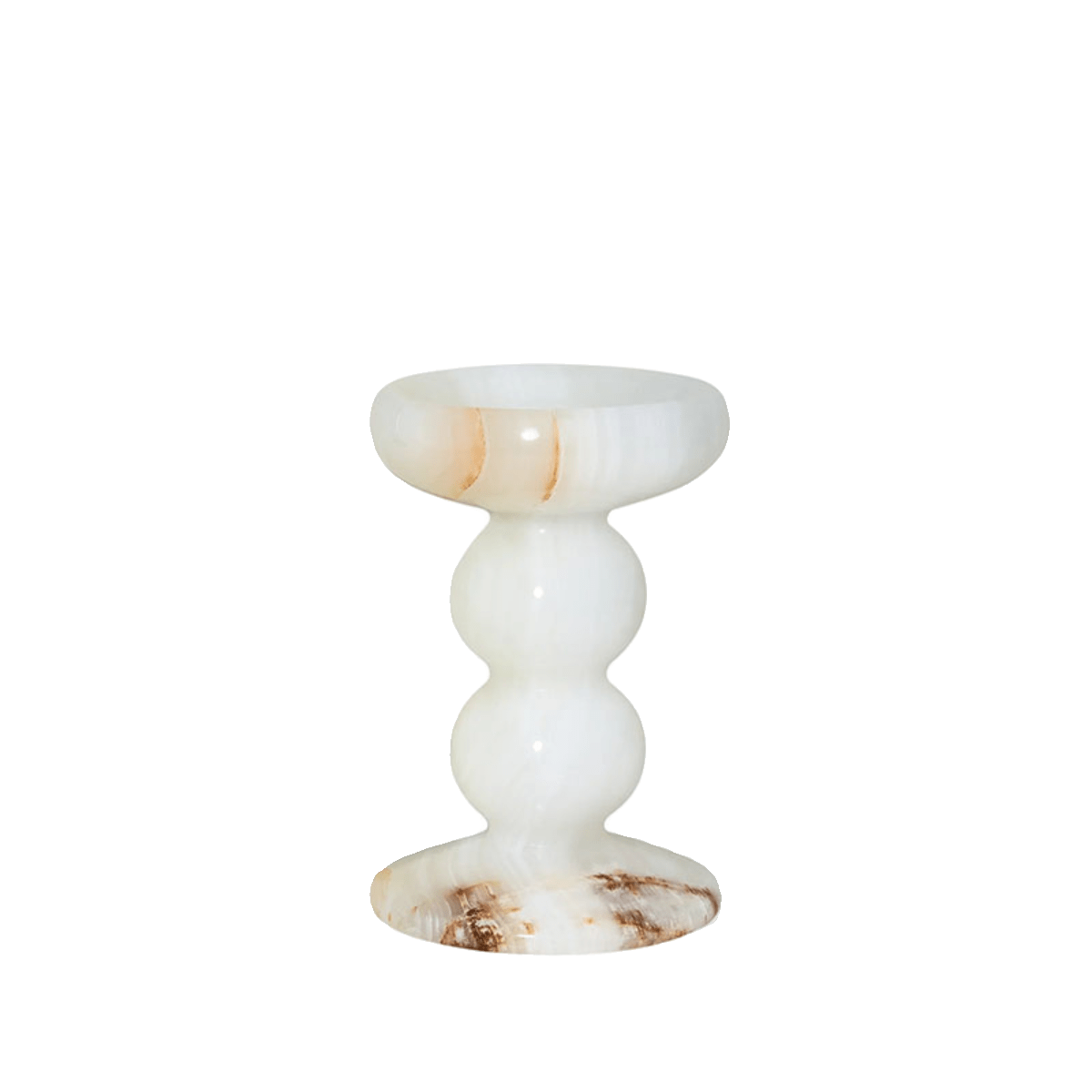 Sculpted Jade Candle Holder – Natural Stone Tabletop Decor
