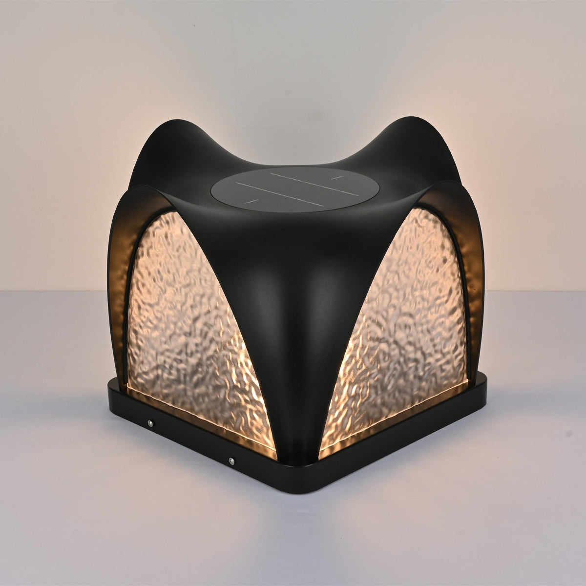 Sculptform Solar Outdoor Post Light – Modern Curved LED Garden Lamp