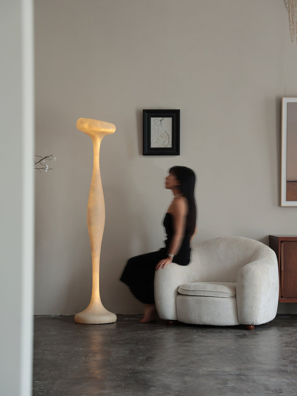 Sculptural Resin Floor Lamp with Integrated LED for Modern Interiors