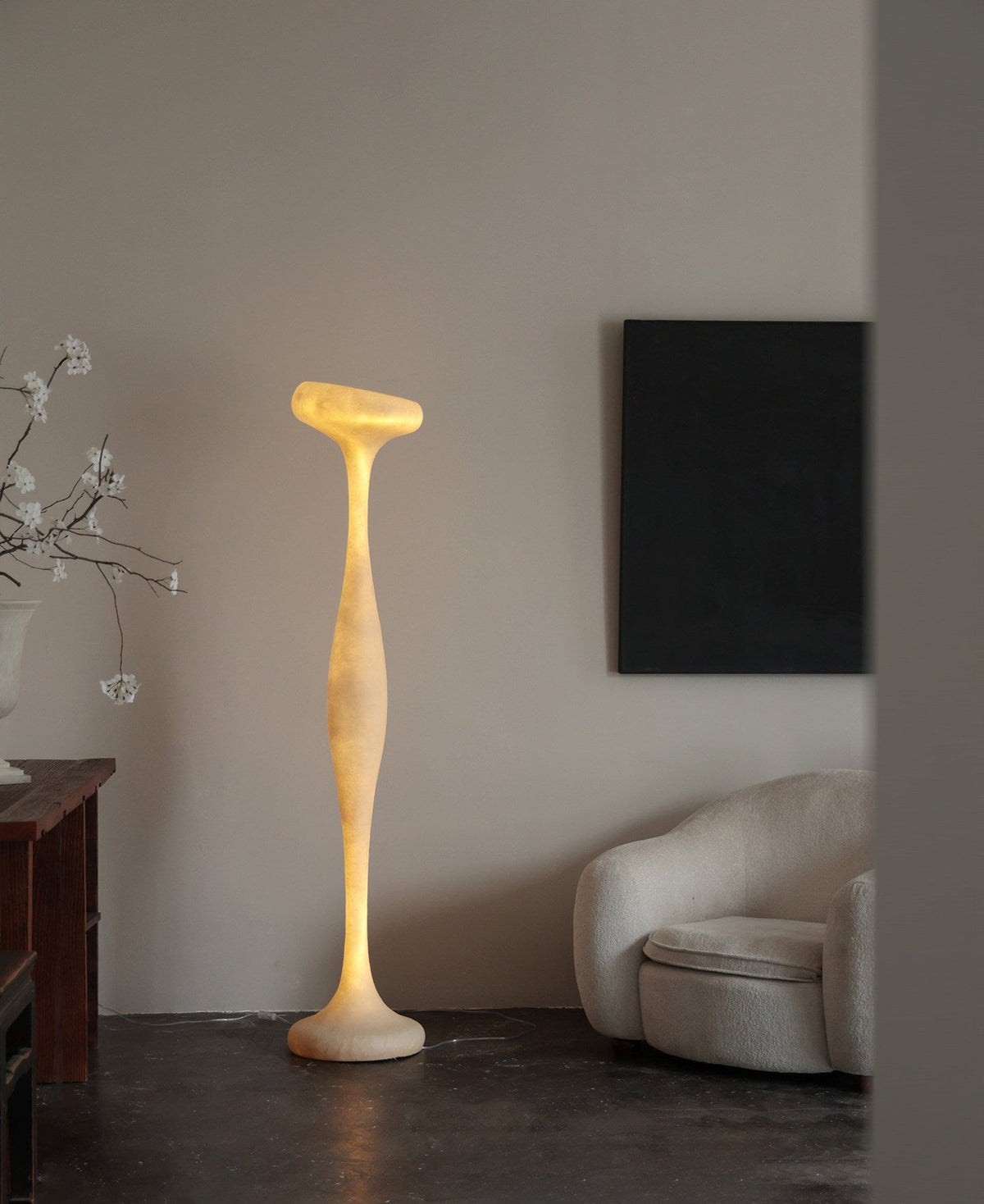 Sculptural Resin Floor Lamp with Integrated LED for Modern Interiors