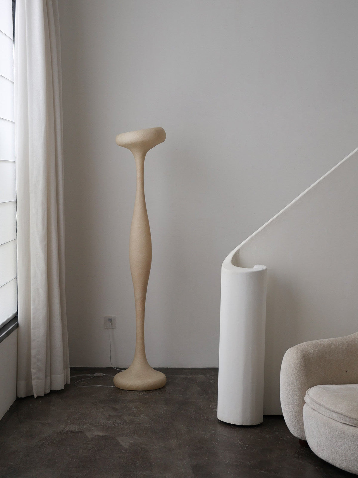 Sculptural Resin Floor Lamp with Integrated LED for Modern Interiors