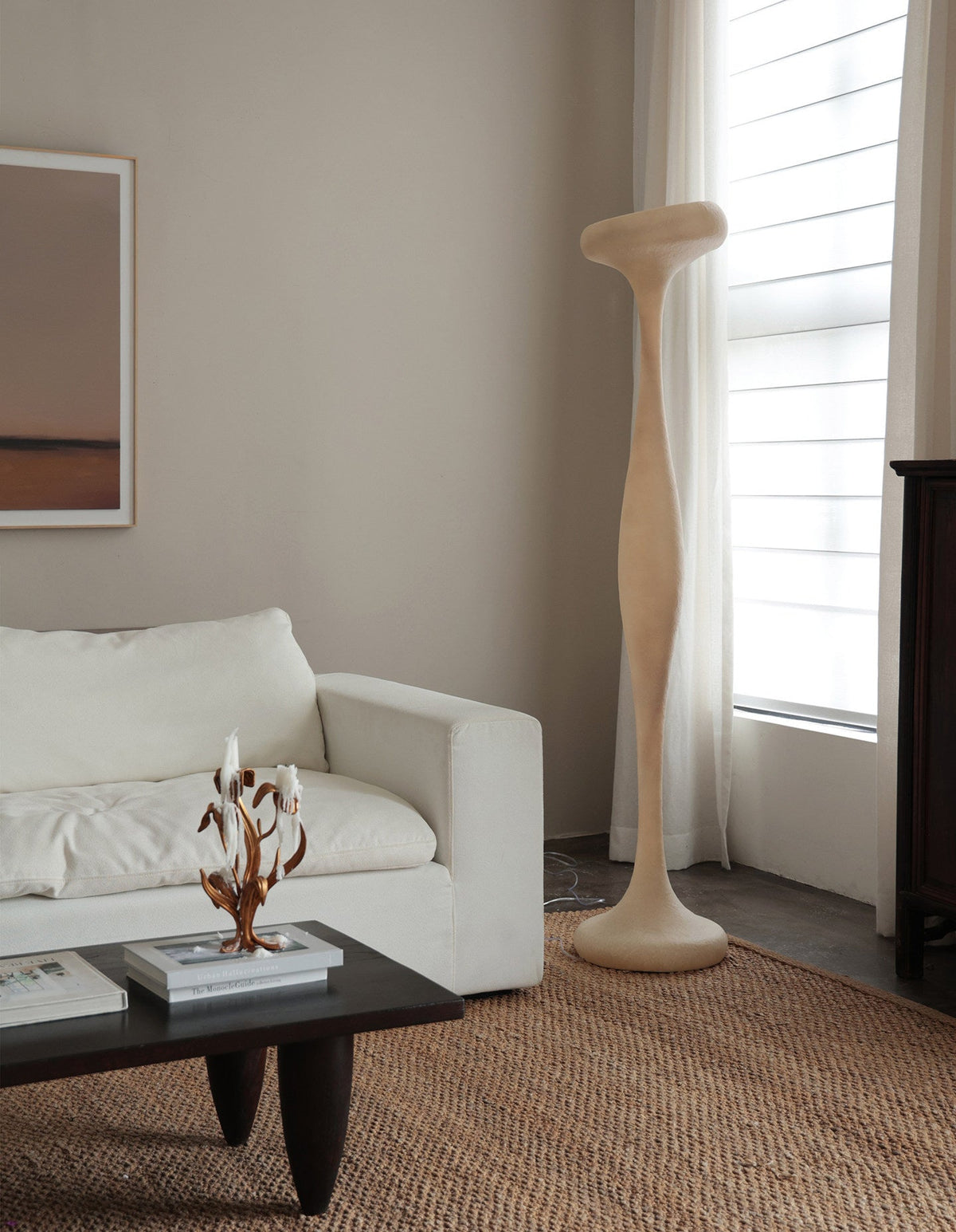 Sculptural Resin Floor Lamp with Integrated LED for Modern Interiors