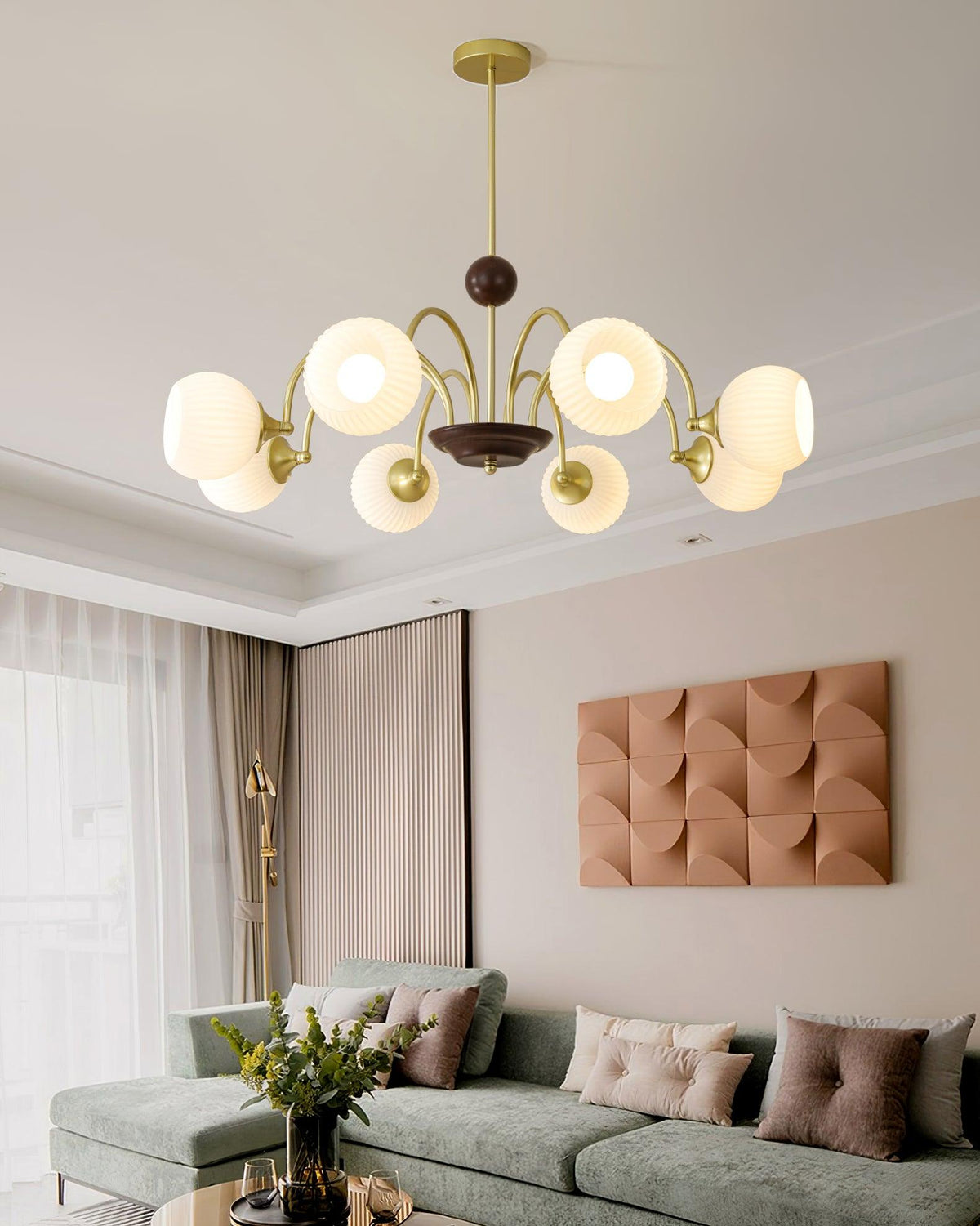 sculptural-glass-ribbed-chandelier