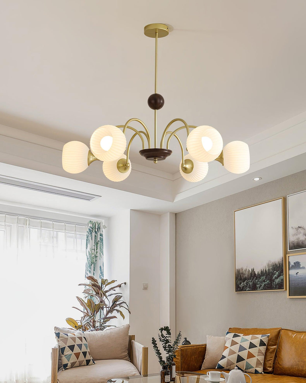 sculptural-glass-ribbed-chandelier