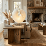 Sculptural Pleated Paper Table Lamp with Hand-Painted Accent