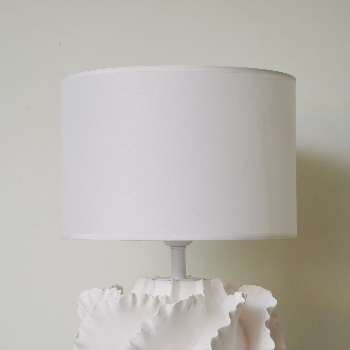 Sculptural Shell Table Lamp with Fabric Shade for Modern Interiors