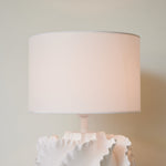 Sculptural Shell Table Lamp with Fabric Shade for Modern Interiors