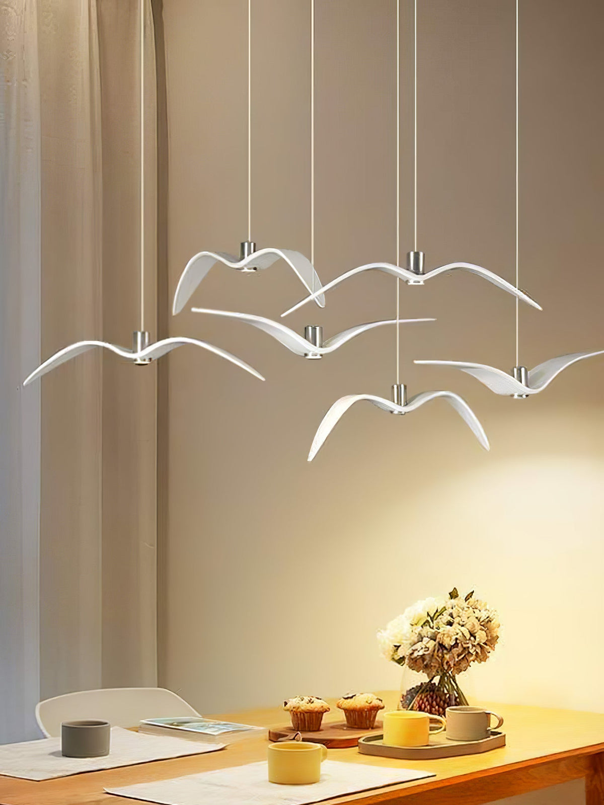 Aviara LED Pendant Light – Modern Aluminum Bird-Inspired Ceiling Lamp