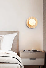 Selorar Travertine Wall Sconce — Natural Stone & Glass