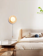 Selorar Travertine Wall Sconce — Natural Stone & Glass