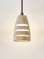 Selvarin Travertine Pendant Light – Sculptural Stone Hanging Lamp for Dining and Living Spaces