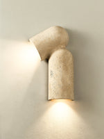 Selvian Sculptural Travertine Wall Sconce for Modern Interiors