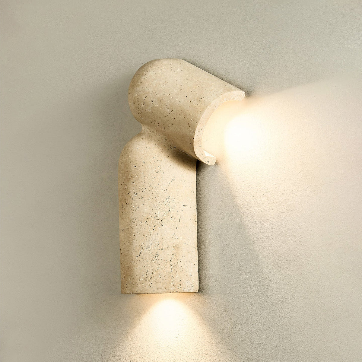 Selvian Sculptural Travertine Wall Sconce for Modern Interiors