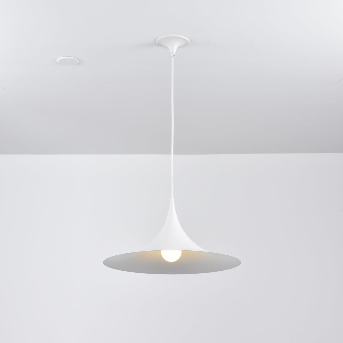 Semi Arch Pendant Light – Designer Aluminum Swag Lamp for Dining & Living Spaces
