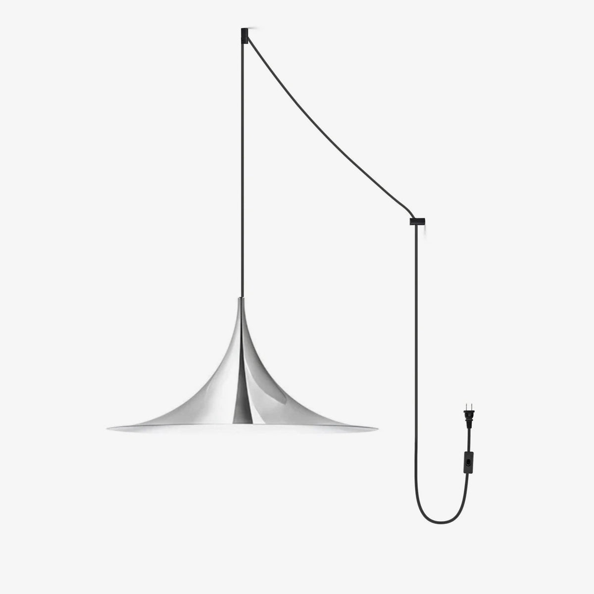 Semi Arch Pendant Light – Designer Aluminum Swag Lamp for Dining & Living Spaces