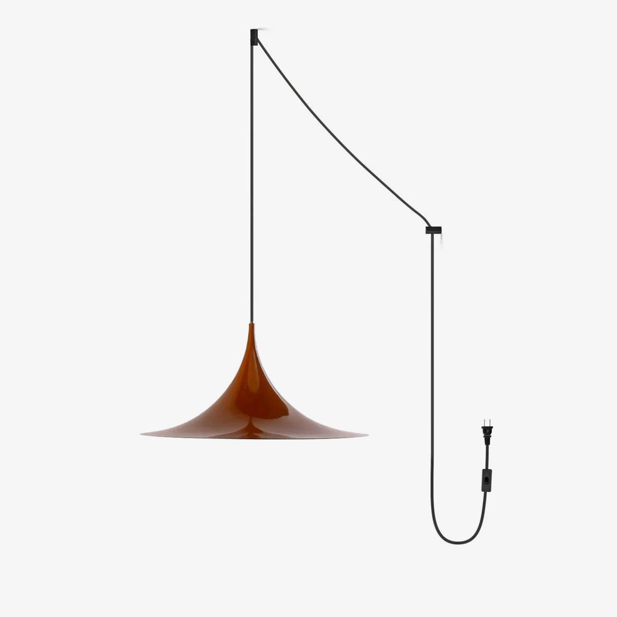 Semi Arch Pendant Light – Designer Aluminum Swag Lamp for Dining & Living Spaces