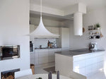 Semi Arch Pendant Light – Designer Aluminum Swag Lamp for Dining & Living Spaces