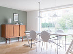Semi Arch Pendant Light – Designer Aluminum Swag Lamp for Dining & Living Spaces