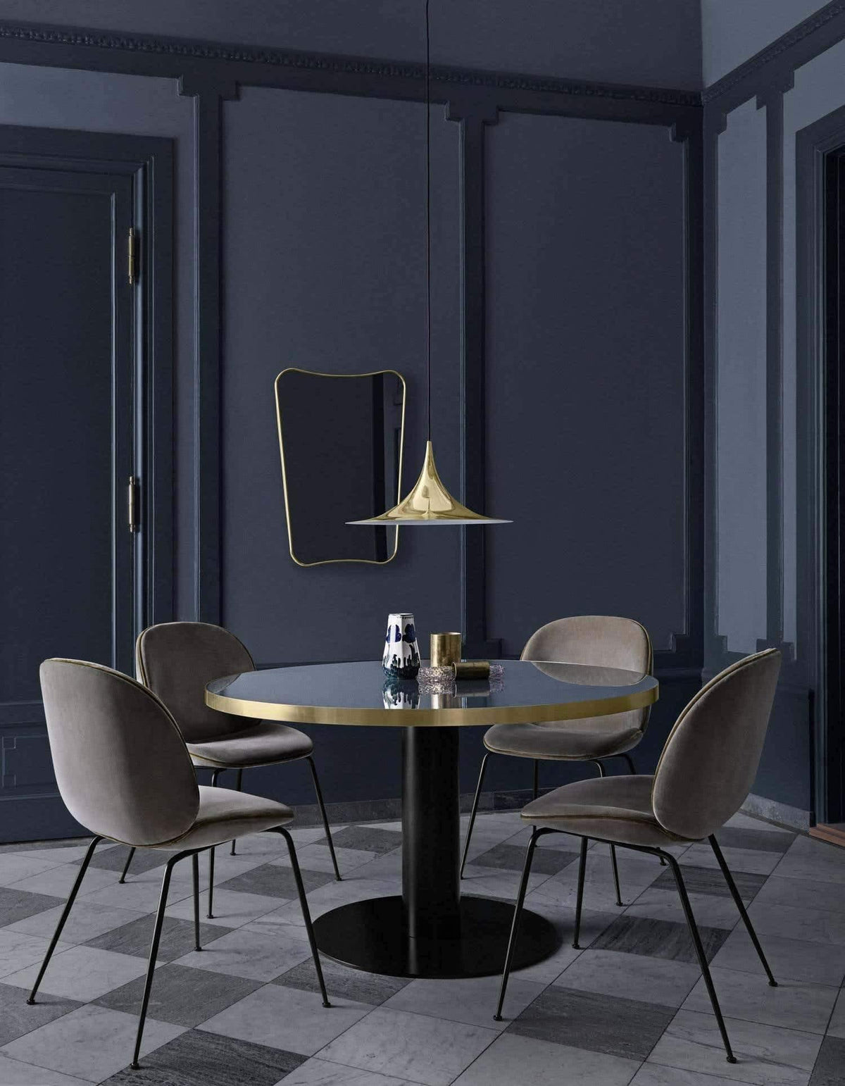 Semi Arch Pendant Light – Designer Aluminum Swag Lamp for Dining & Living Spaces
