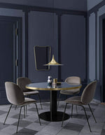 Semi Arch Pendant Light – Designer Aluminum Swag Lamp for Dining & Living Spaces