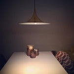Semi Arch Pendant Light – Designer Aluminum Swag Lamp for Dining & Living Spaces