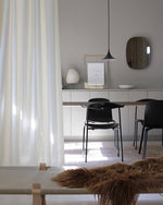 Semi Arch Pendant Light – Designer Aluminum Swag Lamp for Dining & Living Spaces