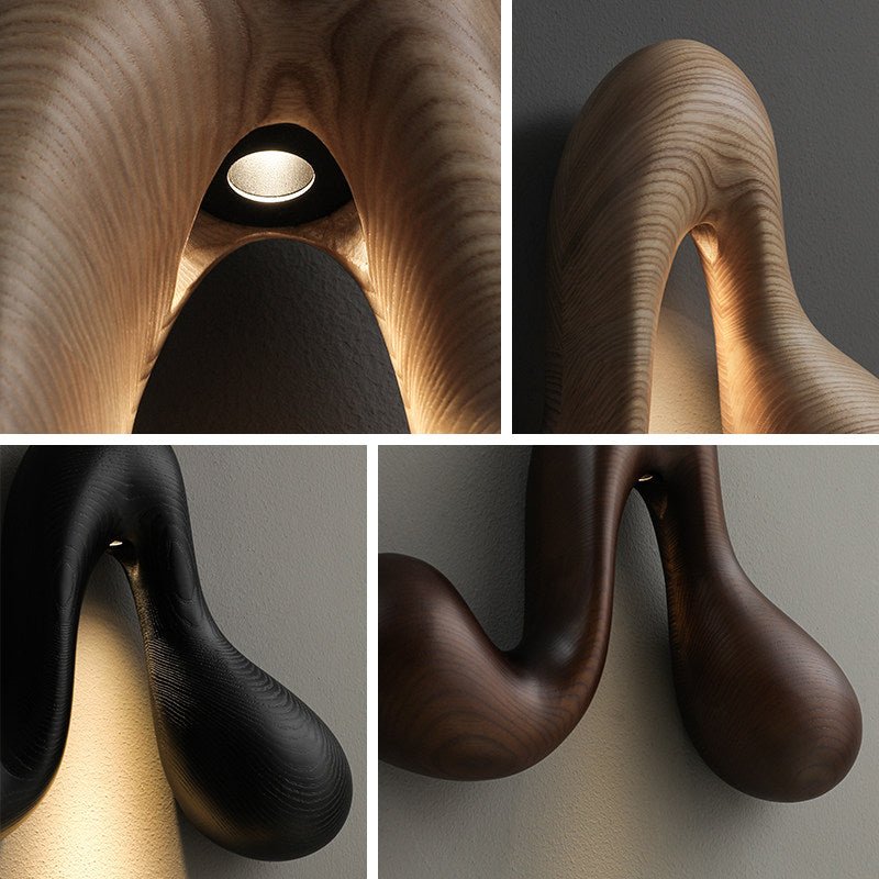 Sera Flow Wood Wall Light – Sculptural LED Sconce for Modern Interiors