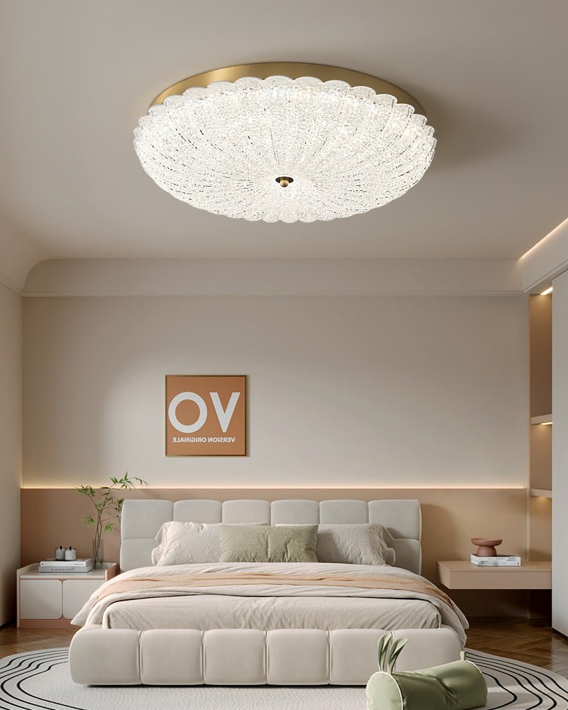 Seraphim Modern Gold Ceiling Light with Clear Glass Accents