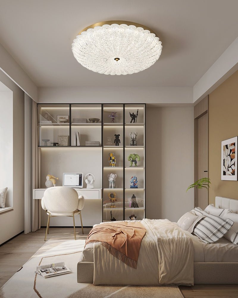 Seraphim Modern Gold Ceiling Light with Clear Glass Accents