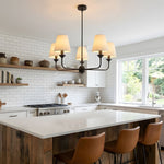 Seraphine Grace Chandelier – Modern Brass & Fabric Statement Light for Dining and Living Rooms