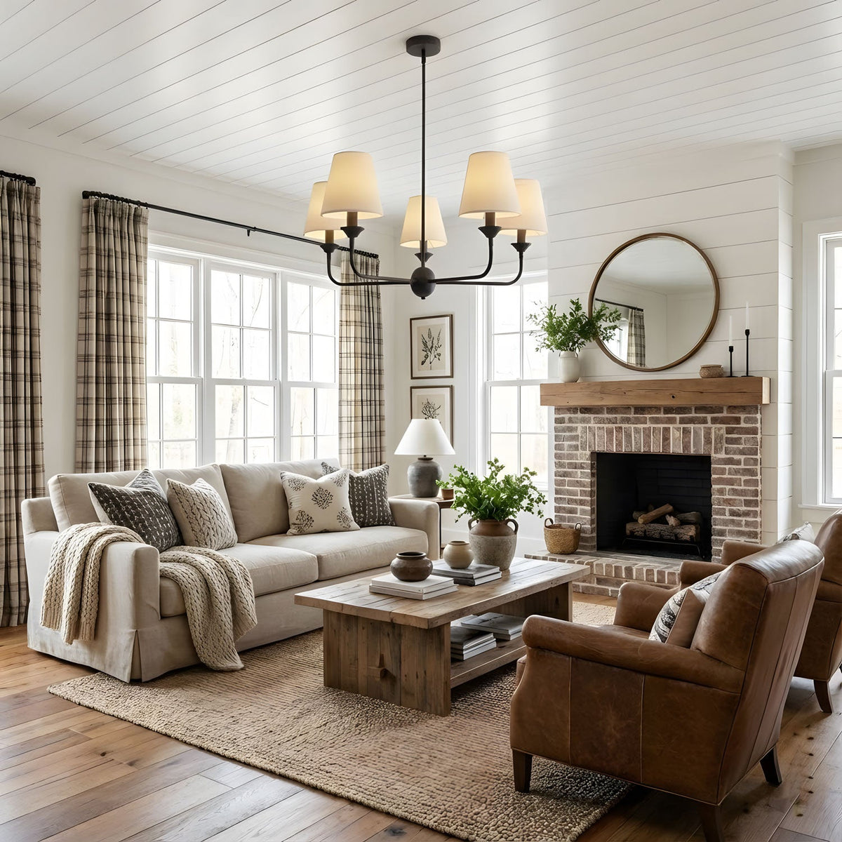 Seraphine Grace Chandelier – Modern Brass & Fabric Statement Light for Dining and Living Rooms