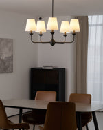 Seraphine Grace Chandelier – Modern Brass & Fabric Statement Light for Dining and Living Rooms