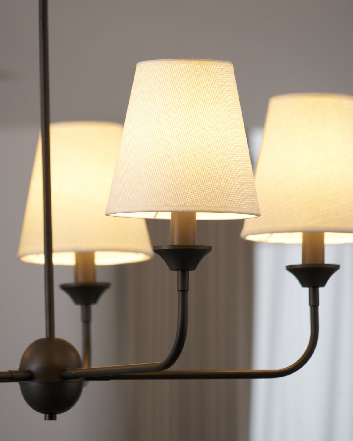 Seraphine Grace Chandelier – Modern Brass & Fabric Statement Light for Dining and Living Rooms