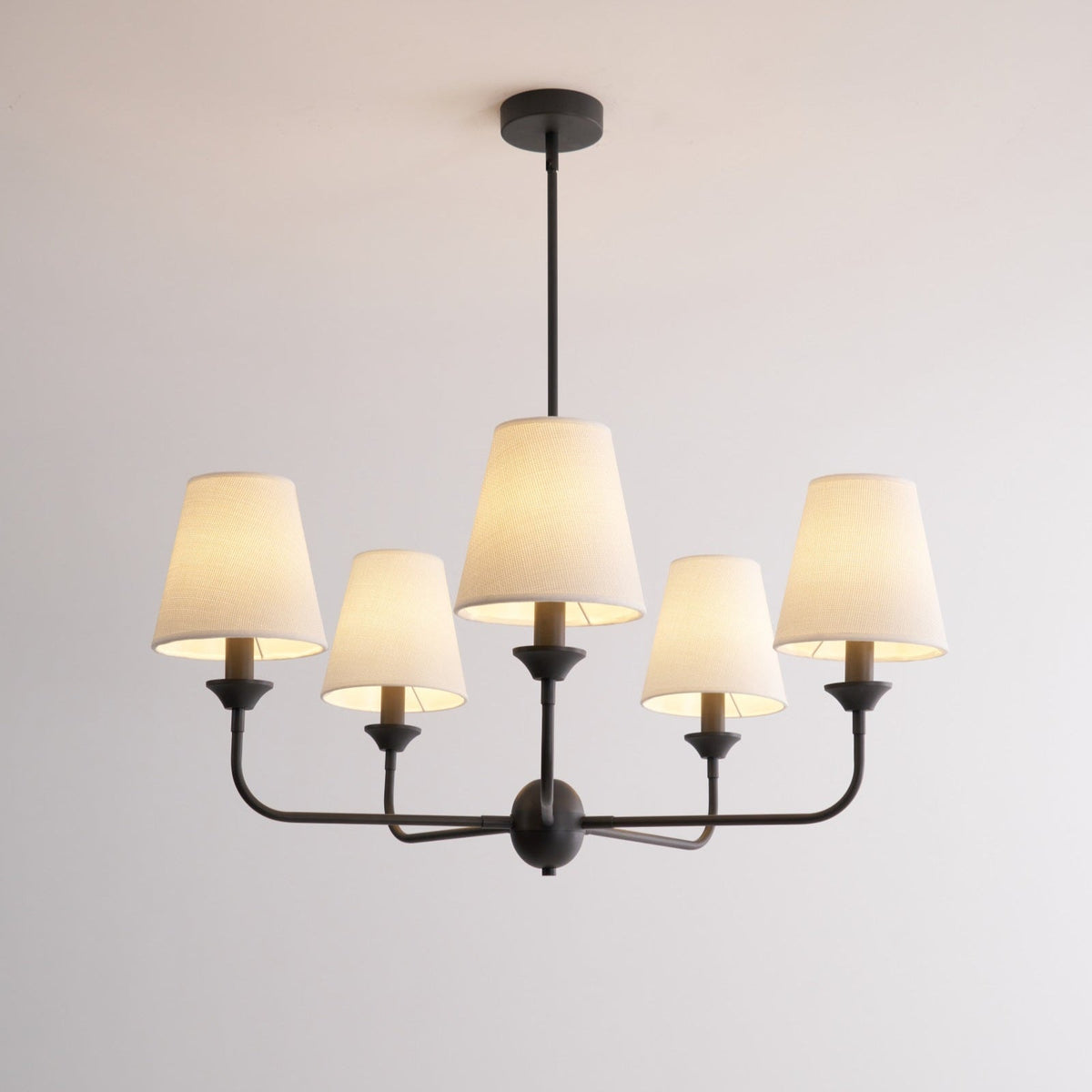 Seraphine Grace Chandelier – Modern Brass & Fabric Statement Light for Dining and Living Rooms