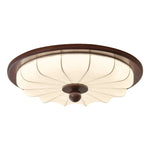 Seraphyne Flush Mount Ceiling Light in Walnut and Fabric
