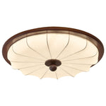 Seraphyne Flush Mount Ceiling Light in Walnut and Fabric