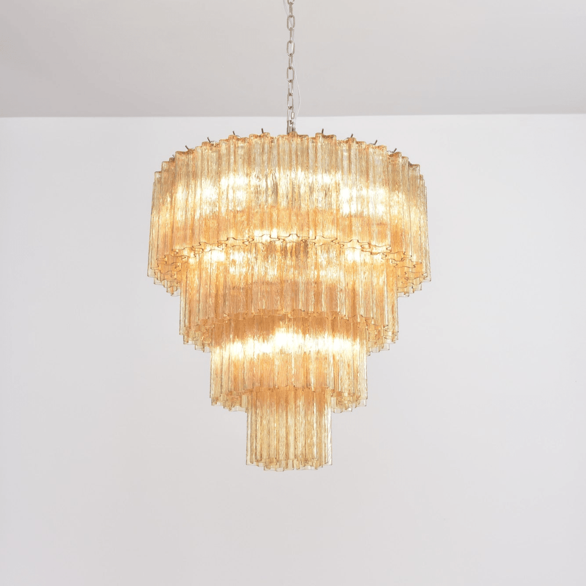 Serava Cascade Glass Chandelier – Modern Murano-Inspired Pendant Light for Dining Room and Foyer