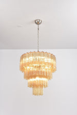 Serava Cascade Glass Chandelier – Modern Murano-Inspired Pendant Light for Dining Room and Foyer