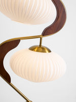 Serenita Double Shade Floor Lamp in Walnut and Gold