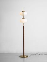 Serenita Double Shade Floor Lamp in Walnut and Gold