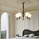Serenus Sphere Chandelier — Modern Glass, Wood & Iron Pendant Light