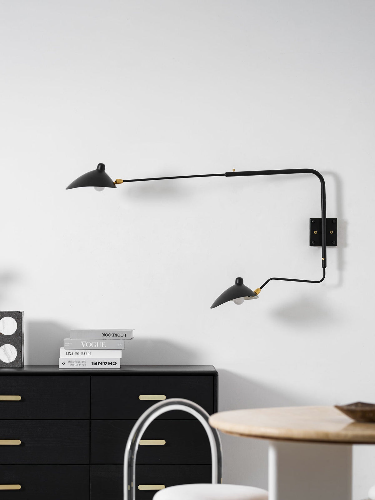 Sculptural Multi-Arm Spider Wall Sconce in Black or White