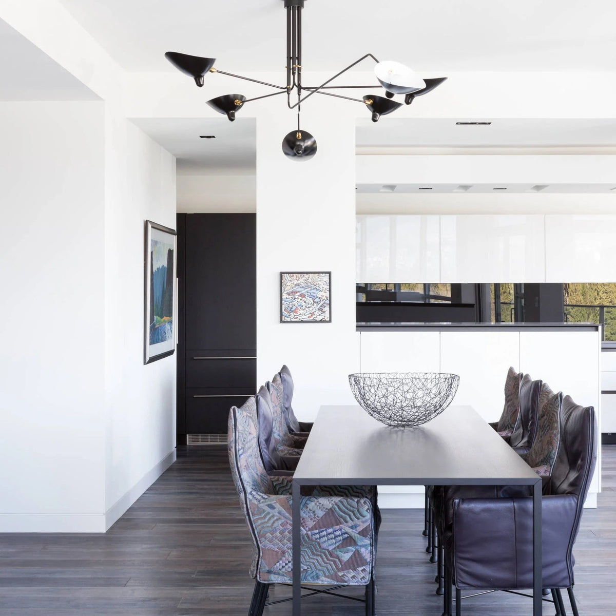 Elegant Adjustable Sculptural Ceiling Light