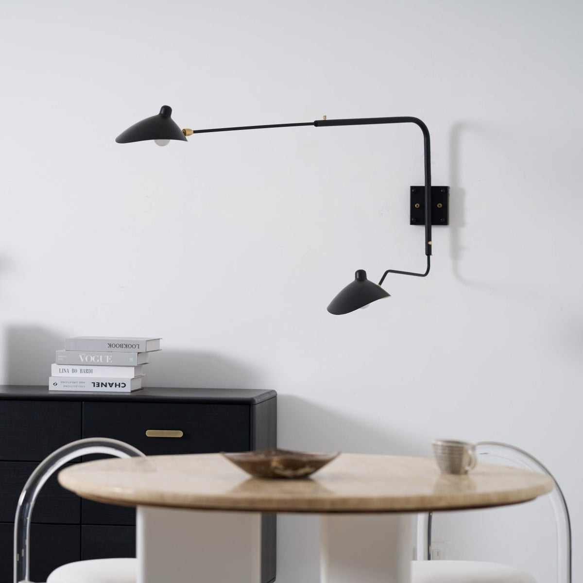 Sculptural Multi-Arm Spider Wall Sconce in Black or White