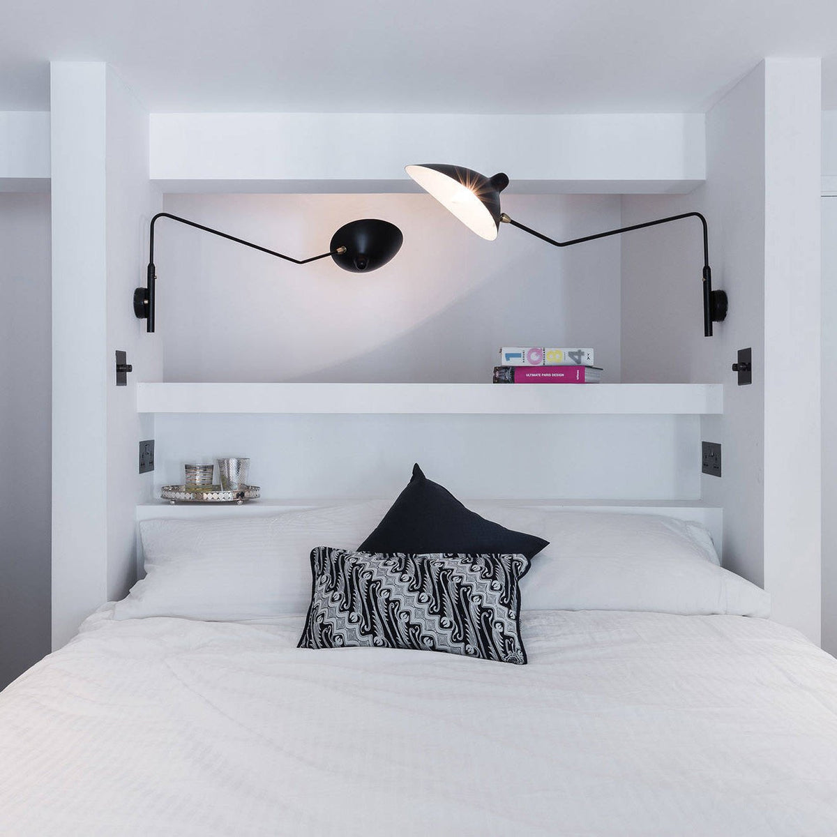 Sculptural Multi-Arm Spider Wall Sconce in Black or White