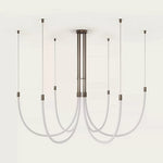 Serpentine Halo LED Chandelier – Modern Sculptural Pendant Light for Dining and Living Spaces