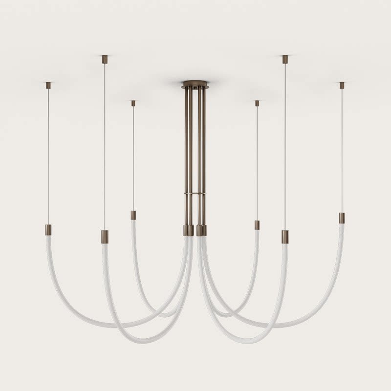 Serpentine Halo LED Chandelier – Modern Sculptural Pendant Light for Dining and Living Spaces
