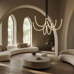 Serpentine Halo LED Chandelier – Modern Sculptural Pendant Light for Dining and Living Spaces
