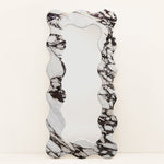 Serpentine Vert Marble Mirror Frame — Sculptural Wavy Edge Wall Mirror